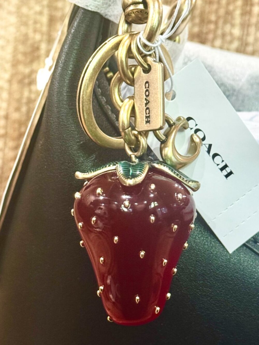 Coach Strawberry Bag Charm NWTs
